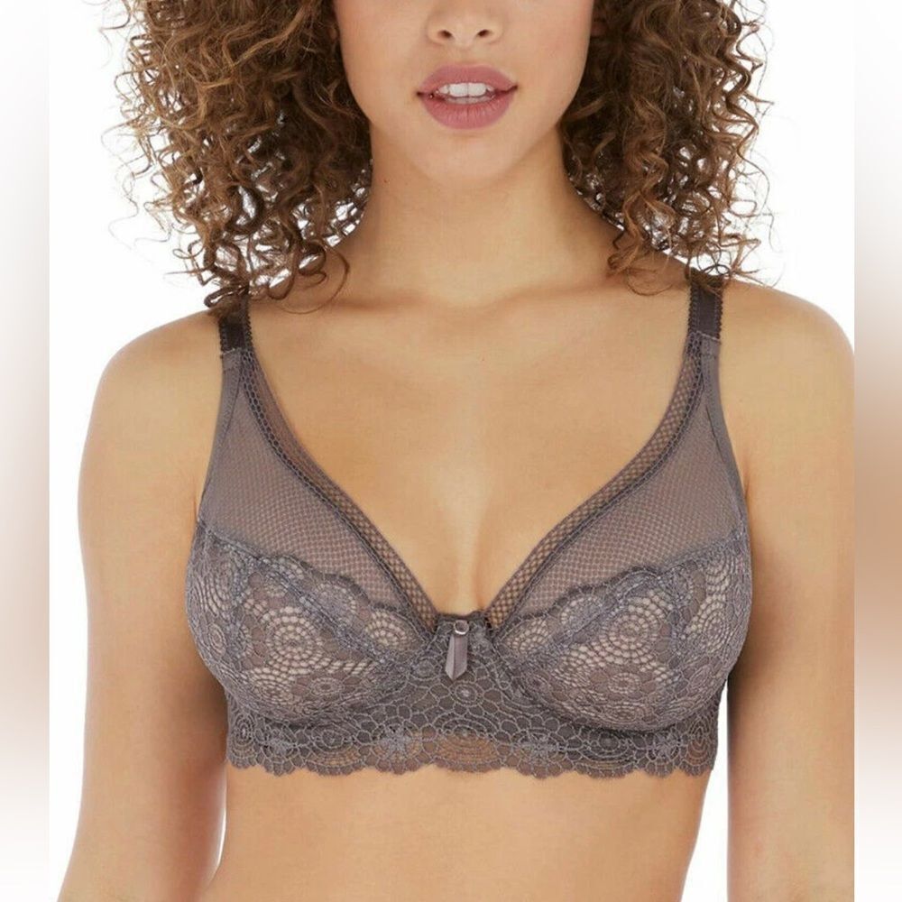 Freya Expression High Apex Underwire Lace Bra “Shark” Gray, Style 5494, Size 38G